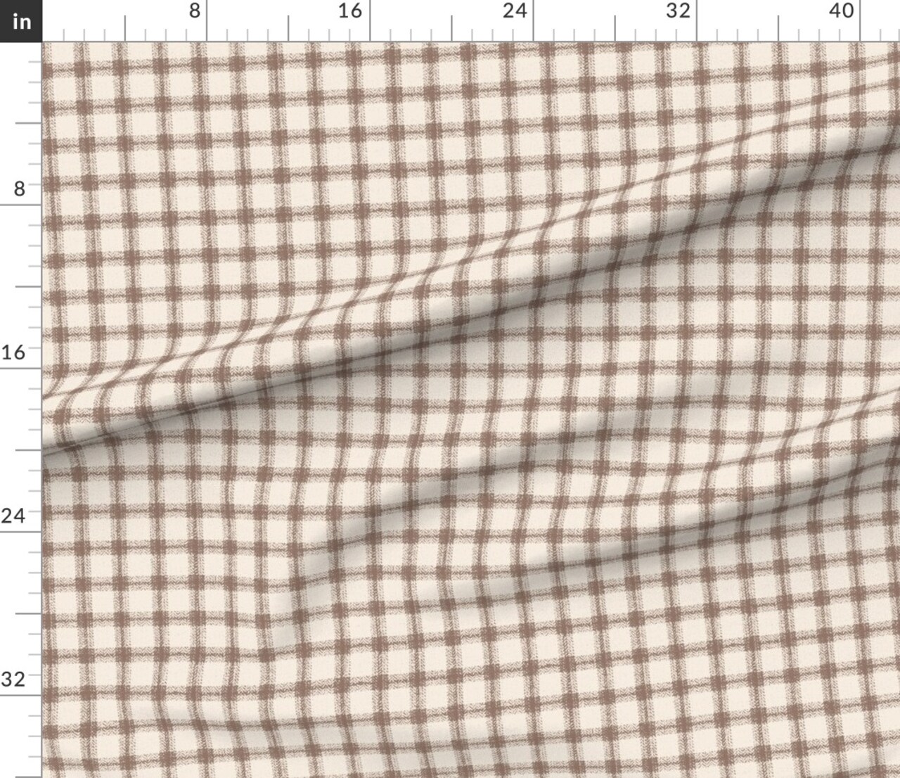 Neutral Plaid Brown Beige Distressed Tartan Traditional Country Farmhouse Custom Printed Fabric by Spoonflower Various Fabrics by the Yard or Fat Quarter